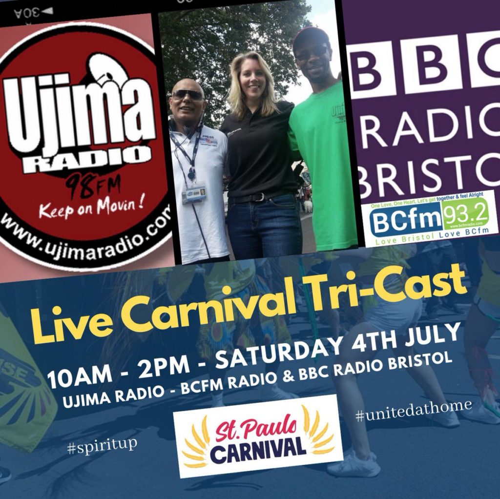BBC Radio Bristol, BCFM & Ujima Celebrate a Virtual St Paul's Carnival